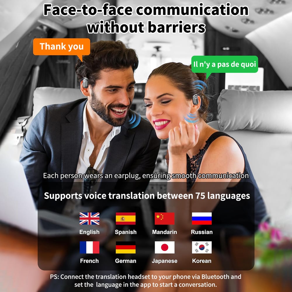 AI Translation Wireless Earphones - Bluetooth 5.4 OWS Earbuds | iOS & Android