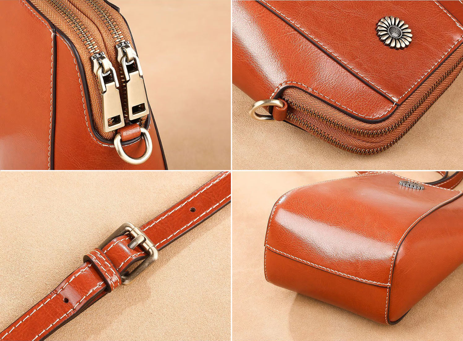 LAVÉRA vegan leather bag close up details
