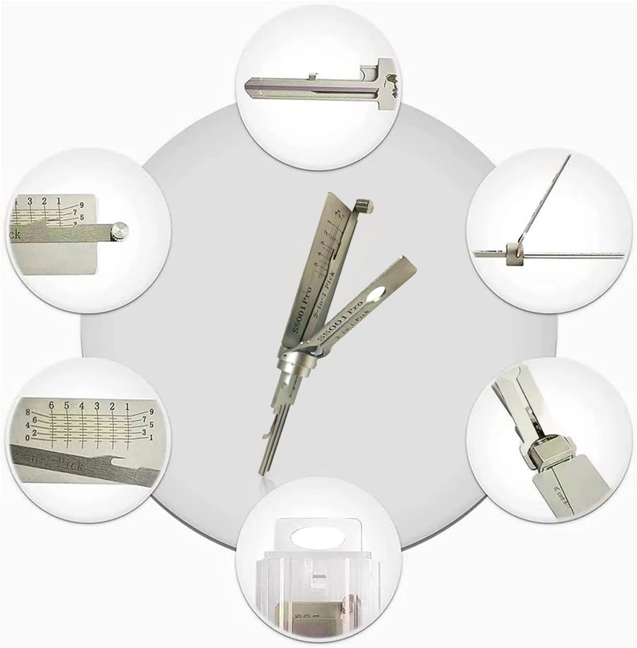 Stainless Steel Key Decoder Tool - Professional Locksmith Pin Reader | Decode Any Key