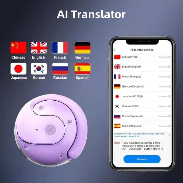 AI Translation Wireless Earphones - Bluetooth 5.4 OWS Earbuds | iOS & Android